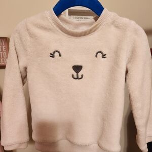 Carter's Cream Fleece Sweater with Bear Design